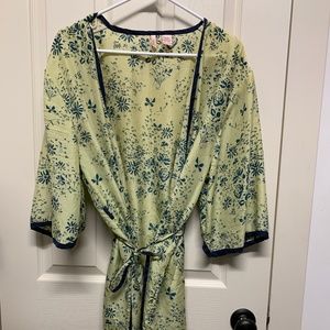 Anthropologie Eloise Silk Kimono Robe